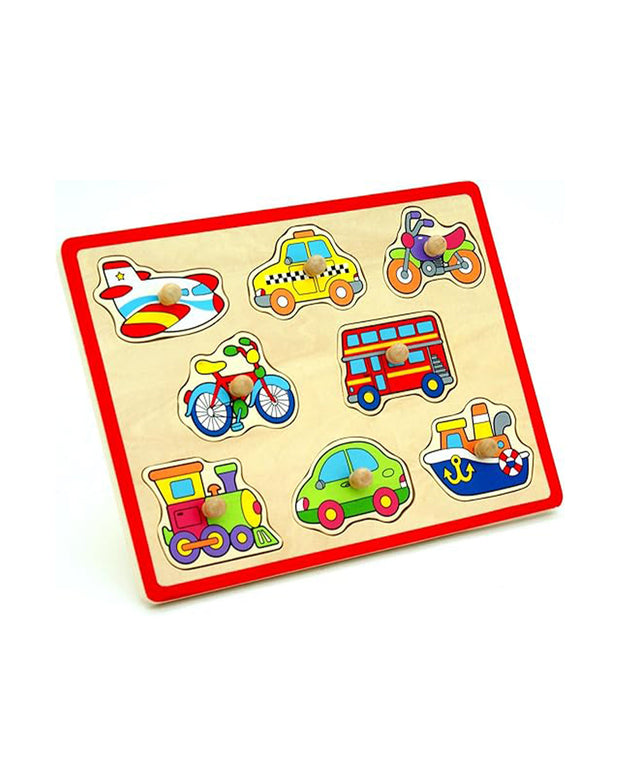 Viga Transports Wooden Flat Puzzle 8-Piece Set